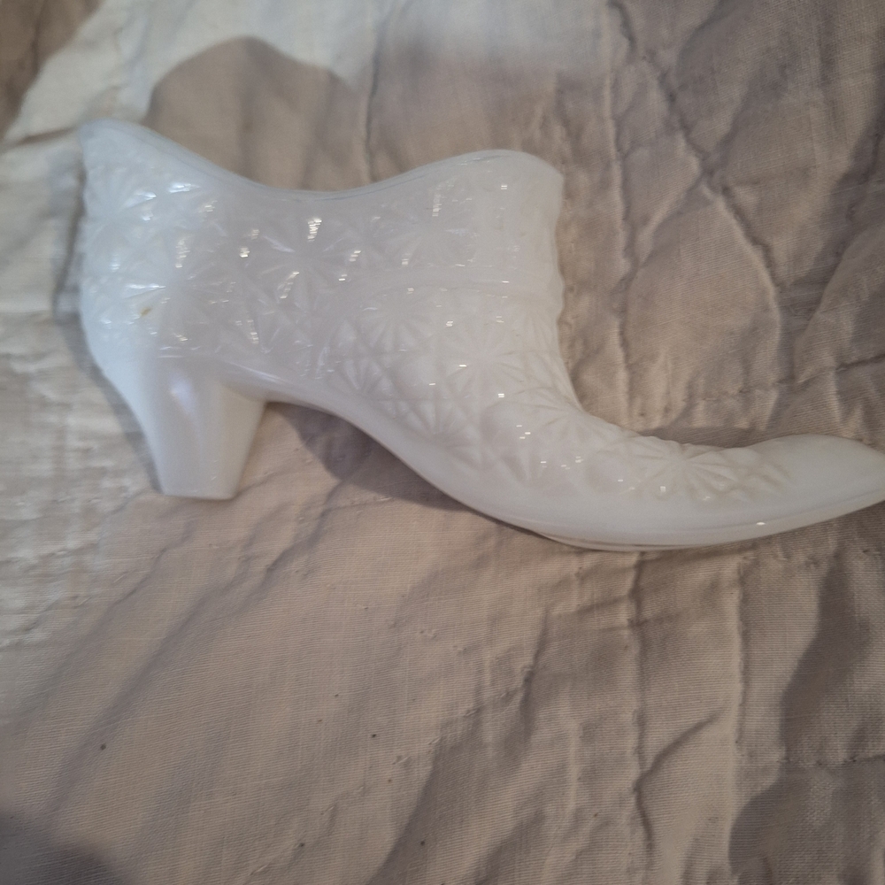 SMITH White Textured Heeled Boots Milk Glass